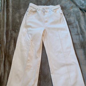 H&M Divided wide leg white jeans. Size 10. Like new.